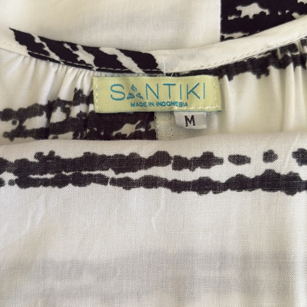 NWT‎ Santiki Ruby  Relaxed Sleeveless Tank Top black, and white striped M - Picture 3 of 7